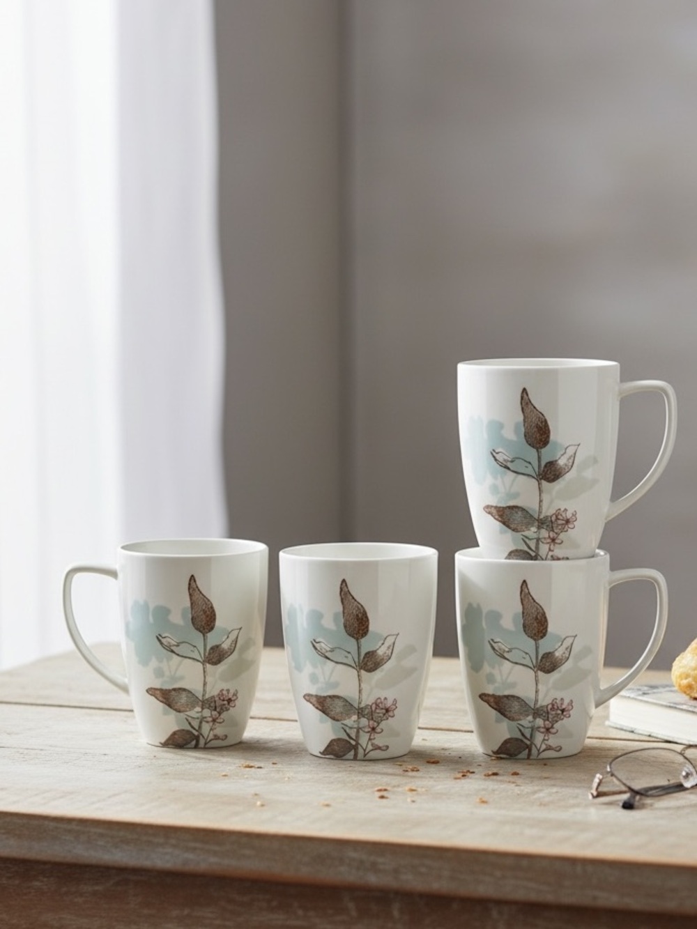 Corelle Coordinates Twilight Grove 12 oz Coffee Cup Mug Lot of 4